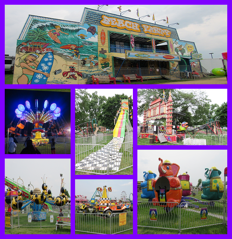 Childrens Rides:Beach Party, Loli Swing, PowerSlide, Orient Express, Bumple Bee Bop, Tea Cup, Tons of Fun